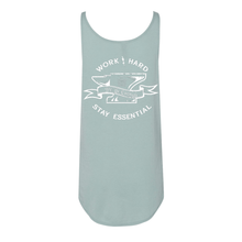 Load image into Gallery viewer, WORK HARD STAY ESSENTIAL - STONEWASHED GREEN WOMENS TANK