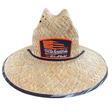 Load image into Gallery viewer, &quot;We The Essentials&quot; Straw Hat with Orange Patch
