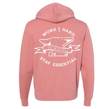 Load image into Gallery viewer, "WORK HARD STAY ESSENTIAL" - DUSTY HOODIE WOMEN'S ZIP UP HOODIE
