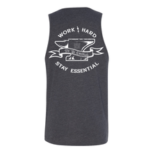 Load image into Gallery viewer, WORK HARD STAY ESSENTIAL - CHARCOAL MENS TANK