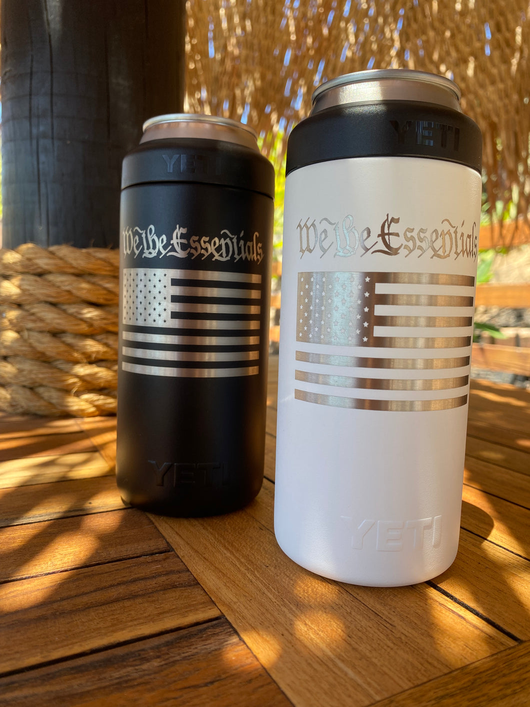 NEW WE THE ESSENTIALS | BLACK | YETI 12 OZ SLIM CAN COLSTER
