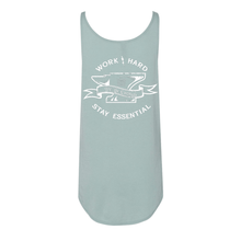 Load image into Gallery viewer, WORK HARD STAY ESSENTIAL - STONEWASHED GREEN WOMENS TANK
