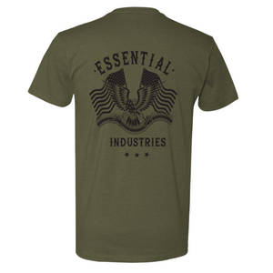 "Essential Industries" Support the 2A - Mens OD Green & Black T-Shirt