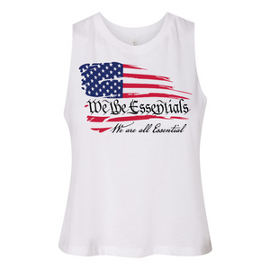 "We The Essentials" Support the Red, White, And Blue - Womens Cropped Tank