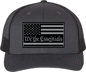 "We The Essentials" Grey and Black Trucker Hat with Grey Patch