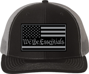 "We The Essentials" Black and Grey Trucker Hat with Grey Patch