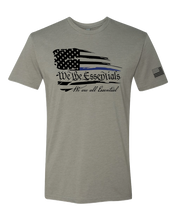 Load image into Gallery viewer, &quot;We The Essentials&quot; Standard Issue Blue Line - Mens  Grey Short Sleeve T Shirt
