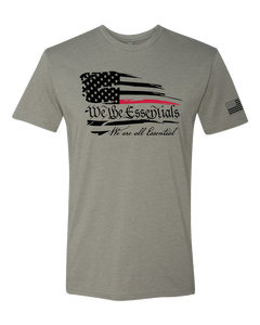 "We The Essentials" Standard Issue Red Line - Mens Grey Short Sleeve T Shirt