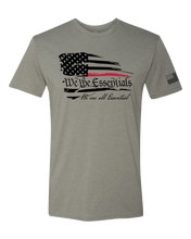 Load image into Gallery viewer, &quot;We The Essentials&quot; Standard Issue Red Line - Mens Grey Short Sleeve T Shirt

