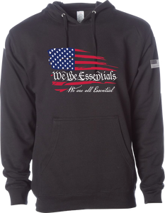 "We The Essentials" Support the Red, White, and Blue - Black Pullover Unisex Hoodie