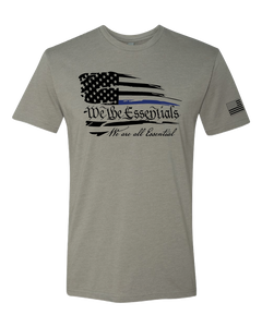 "We The Essentials" Standard Issue Blue Line - Mens  Grey Short Sleeve T Shirt